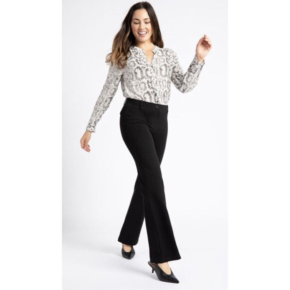 Betabrand Bootcut Dress Pants Yoga Black Medium Short Petite